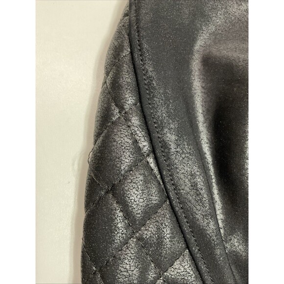 Spanx Small Faux Leather Moto Quilted Leggings Black Womens S - Picture 8 of 8